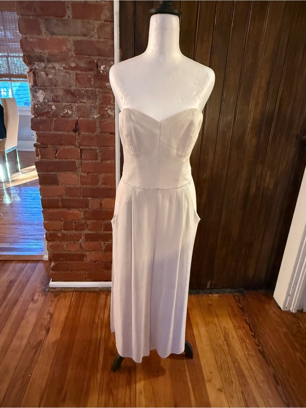 Milly Cream Bone strapless jumpsuit
